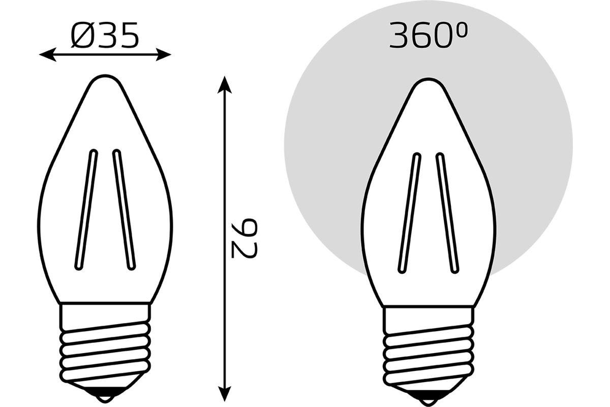 лампа светодиодная филаментная gauss e27 7w 2700k прозрачная 103802107