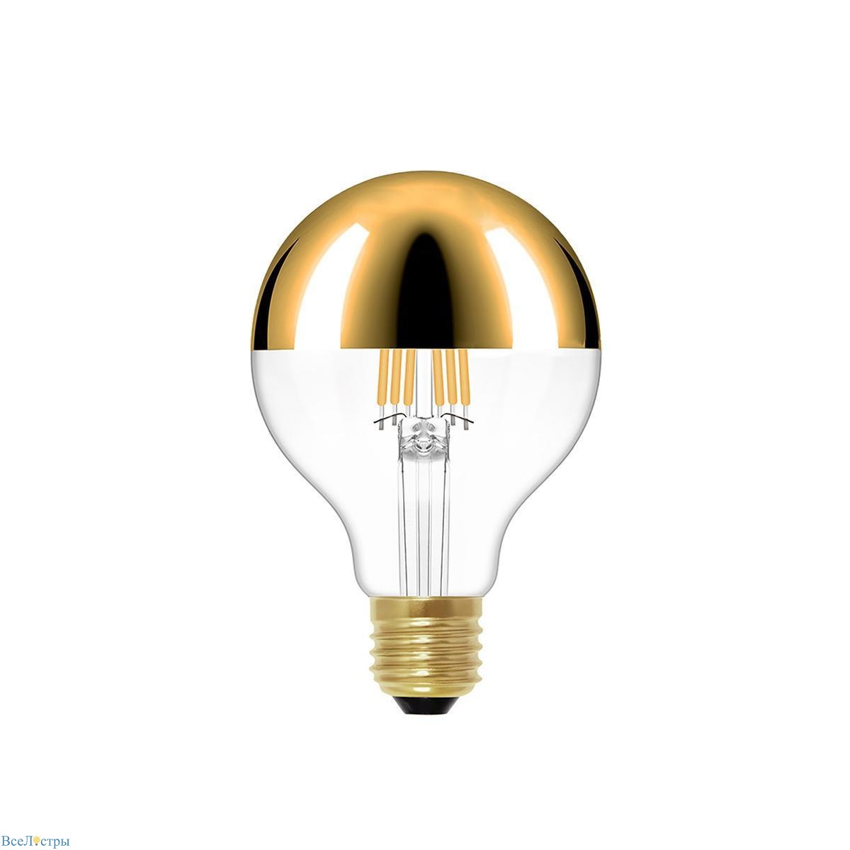 лампа светодиодная loft it edison bulb e27 6w 2700k золотая g80led gold