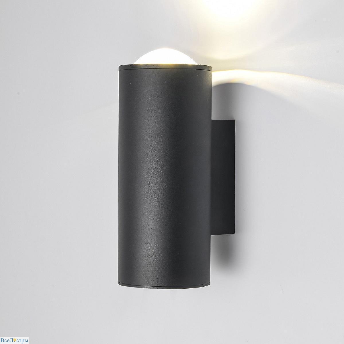 уличный настенный светодиодный светильник elektrostandard column 35138/u черный a063022