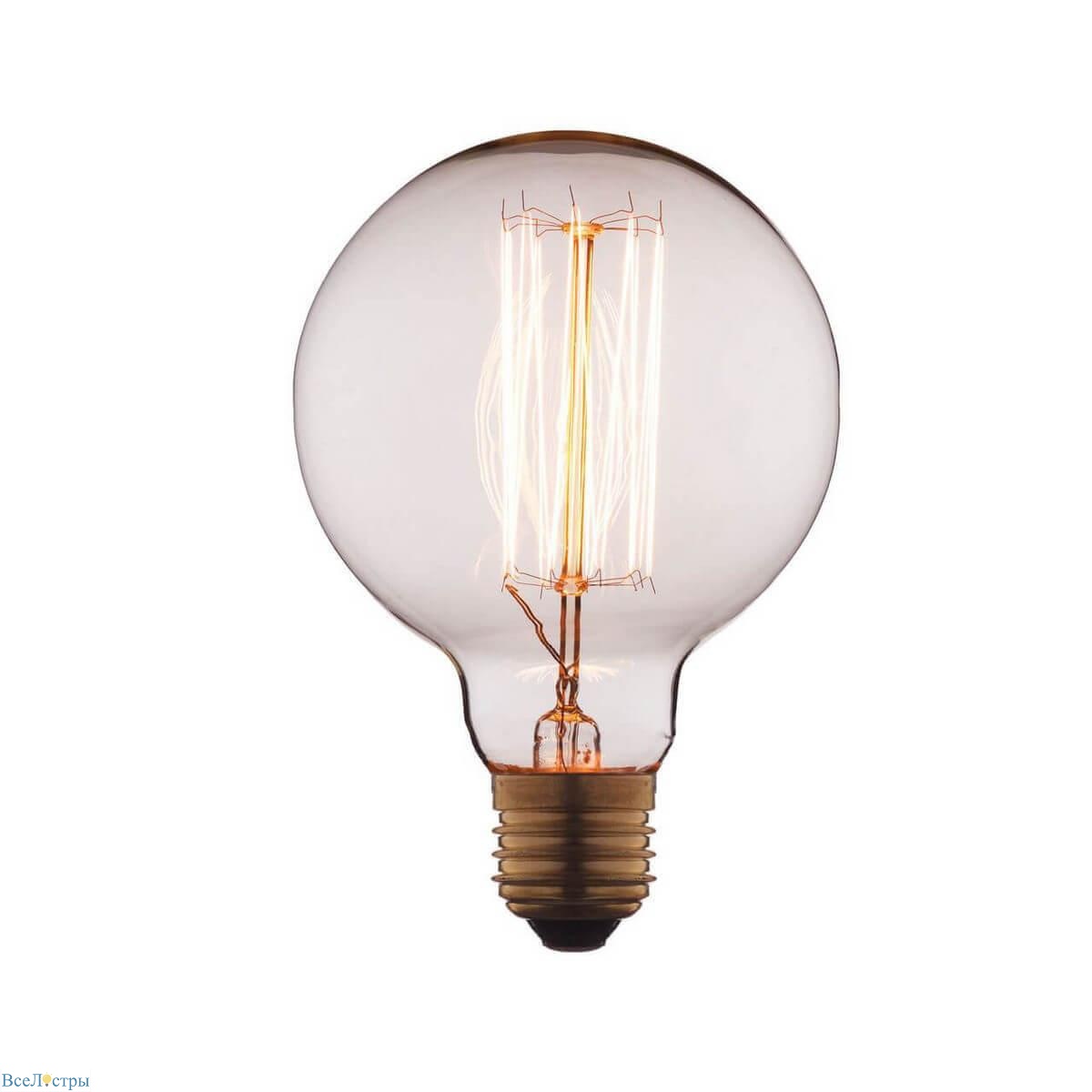 лампа накаливания loft it edison bulb e27 40w прозрачная g9540