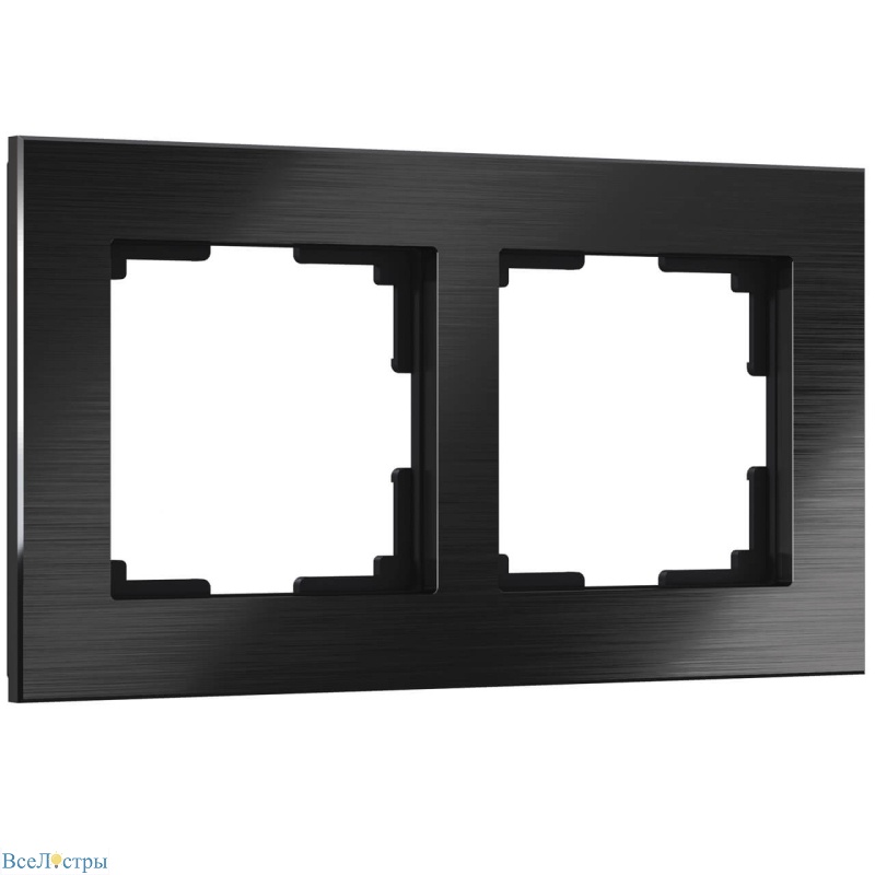 рамка werkel aluminium на 2 поста черный алюминий w0021708 4690389158056