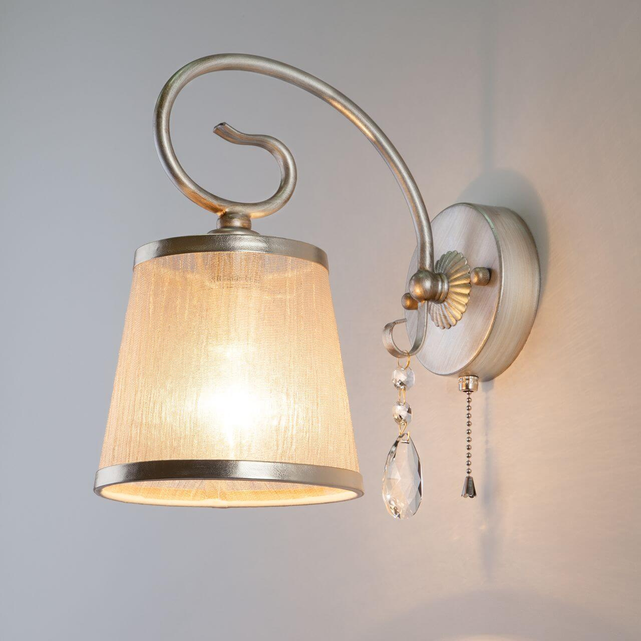 бра eurosvet liona 60065/1 серебро