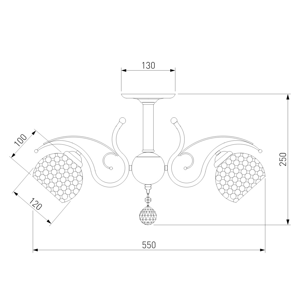 потолочная люстра eurosvet 7777/5 золото