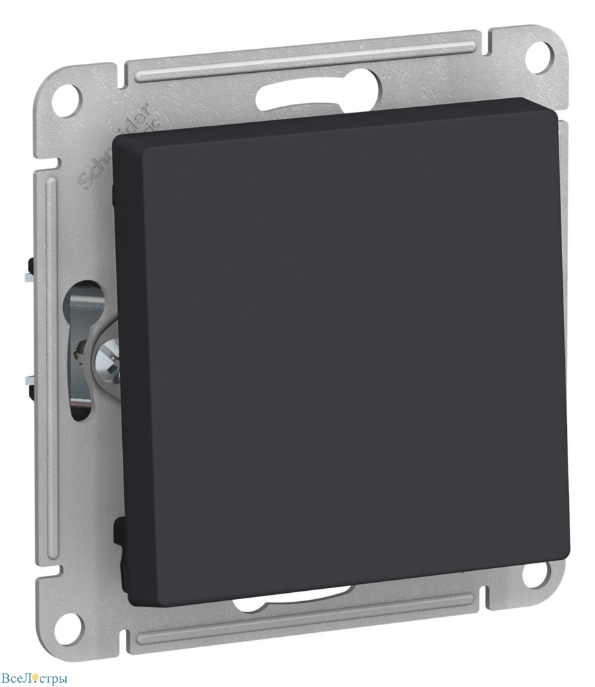 выключатель 1-клавишный 2-полюсный 10а systeme electric atlasdesign карбон atn001021