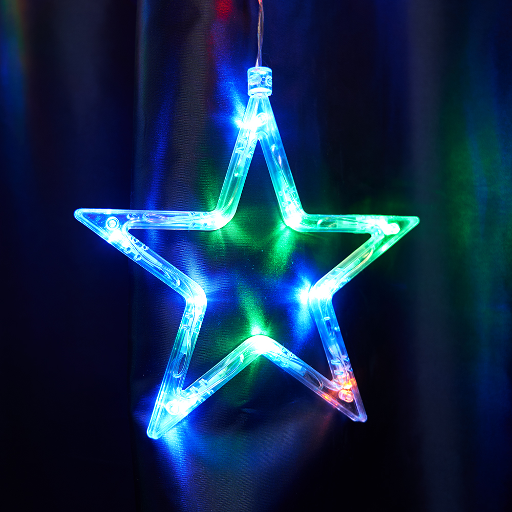 светодиодная гирлянда бахрома звезды feron cl29 48615