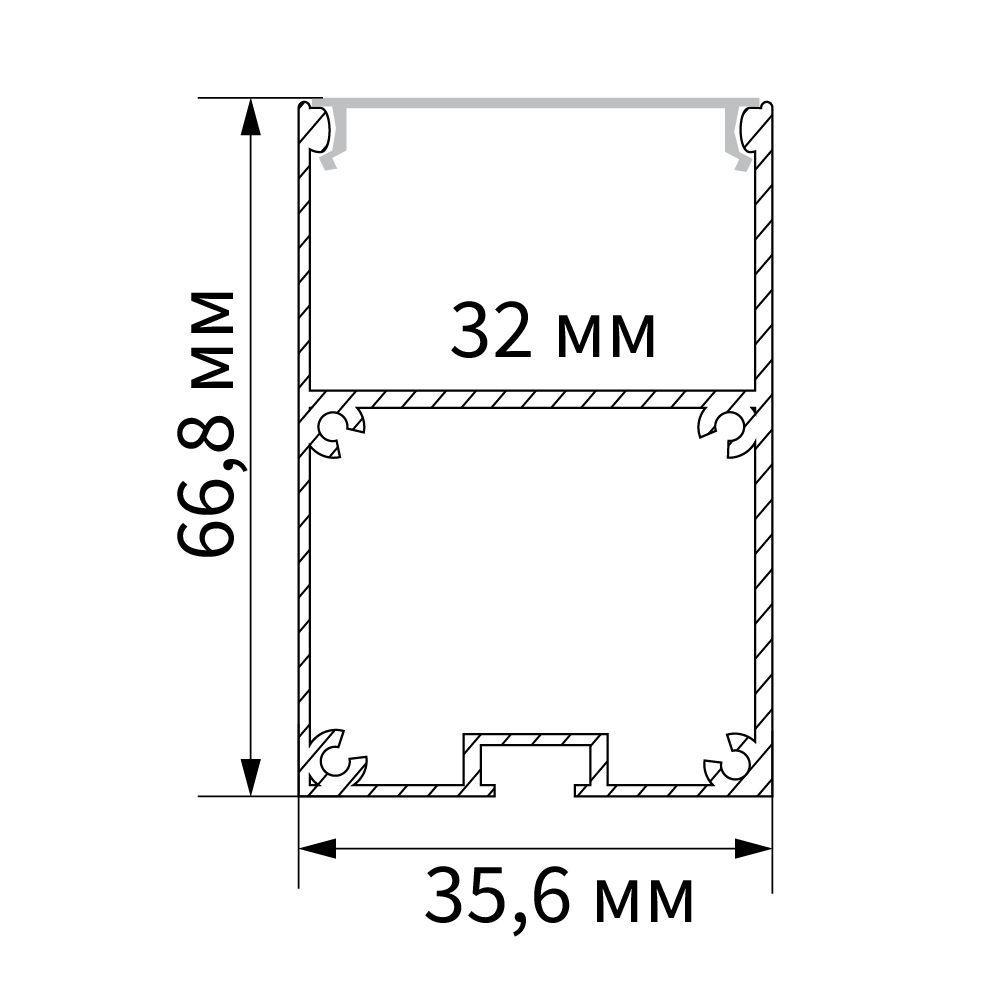 профиль алюминиевый накладной feron cab267 10378
