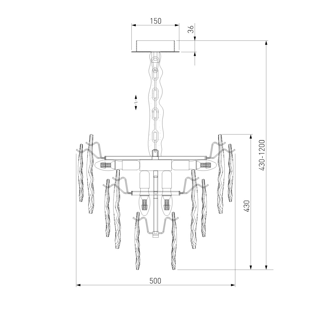 подвесная люстра bogates leaf 369/8 smart a065314