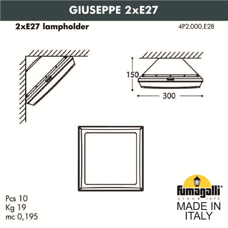настенный светильник fumagalli guizeppe 4p2.000.000.wyf1r