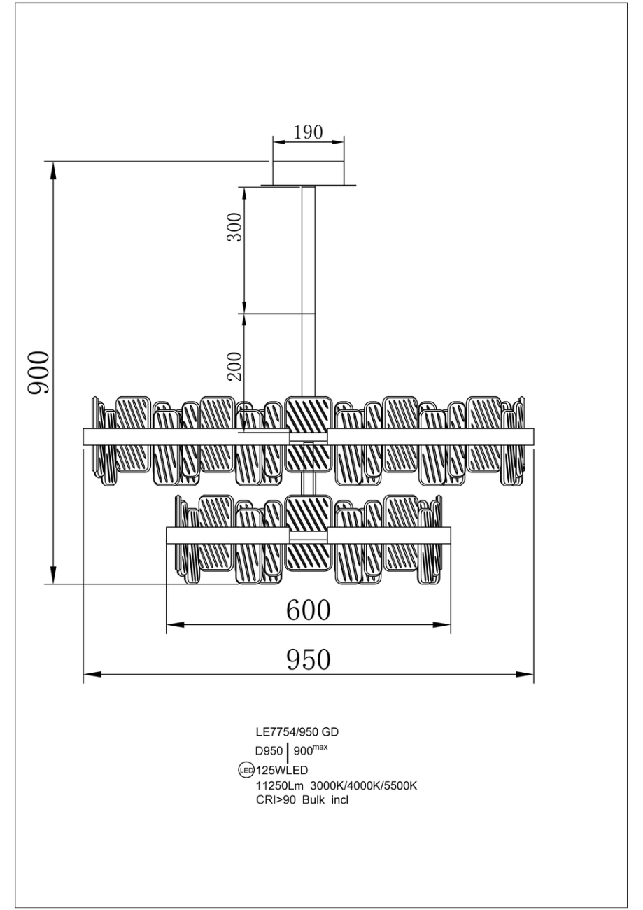 подвесная люстра ailani le7754/950 gd