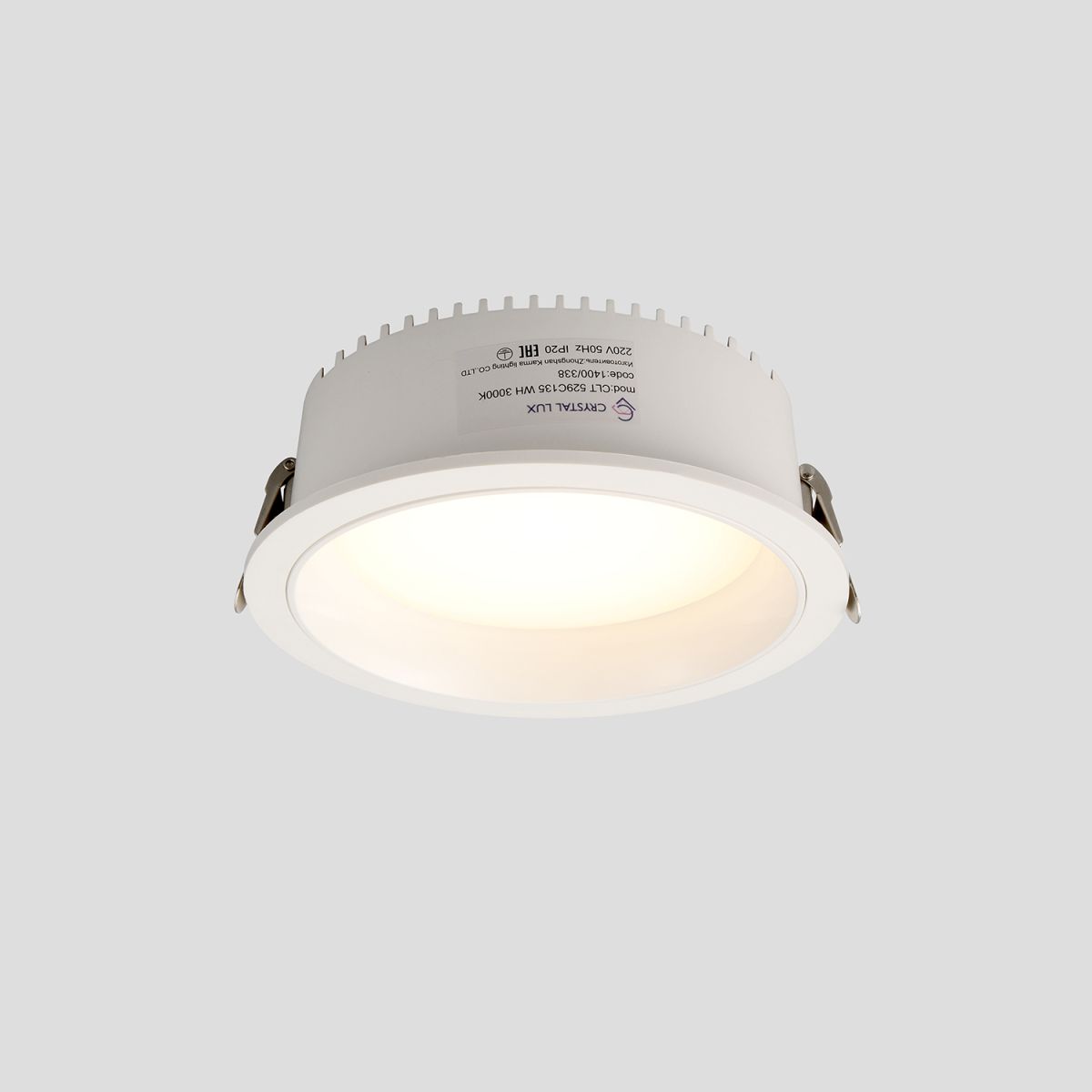 встраиваемый светильник crystal lux clt 529c135 wh 3000k