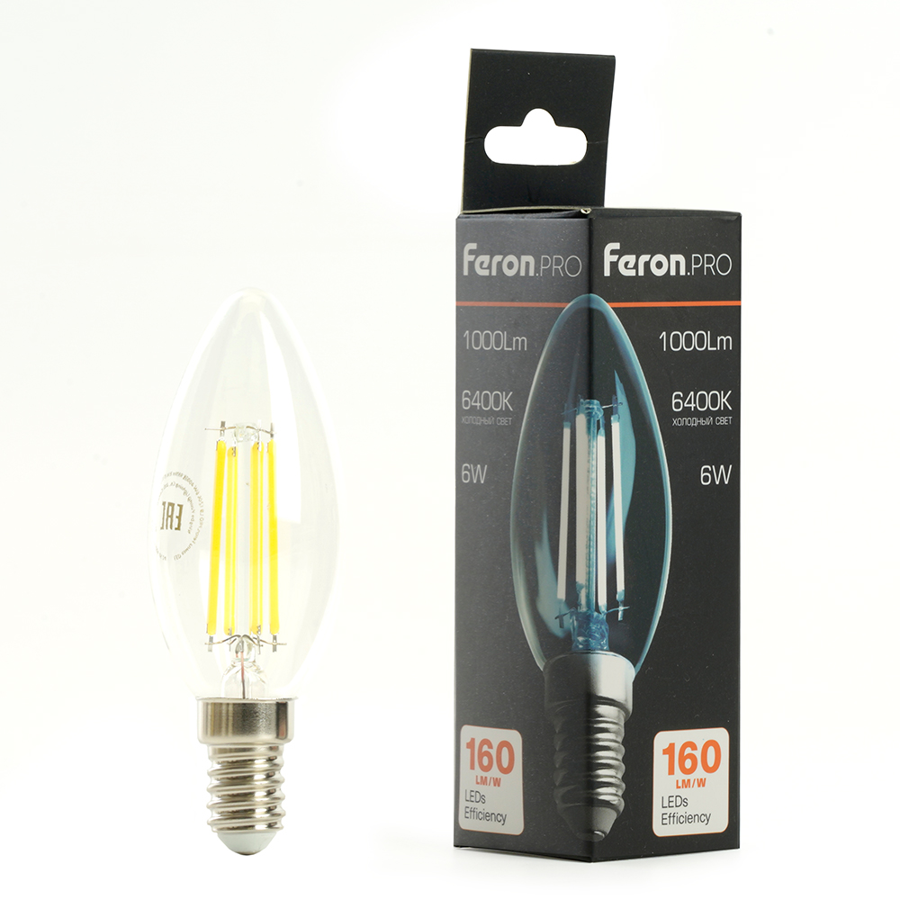 светодиодная лампа feron lb-1206 e14 6w 6400k 51246