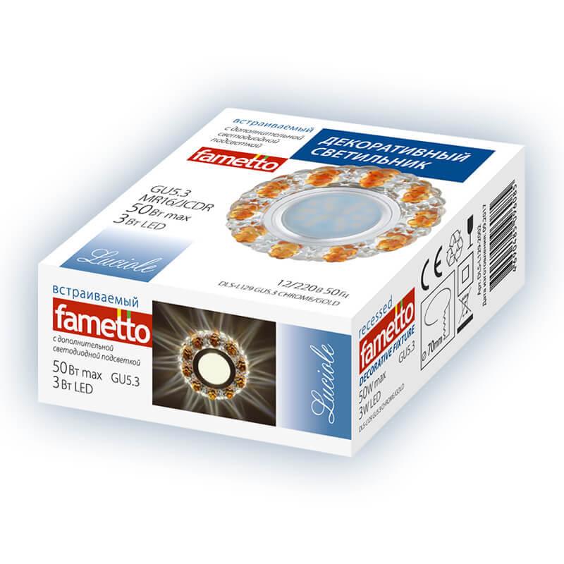 встраиваемый светильник fametto luciole dls-l128 gu5.3 chrome/gold