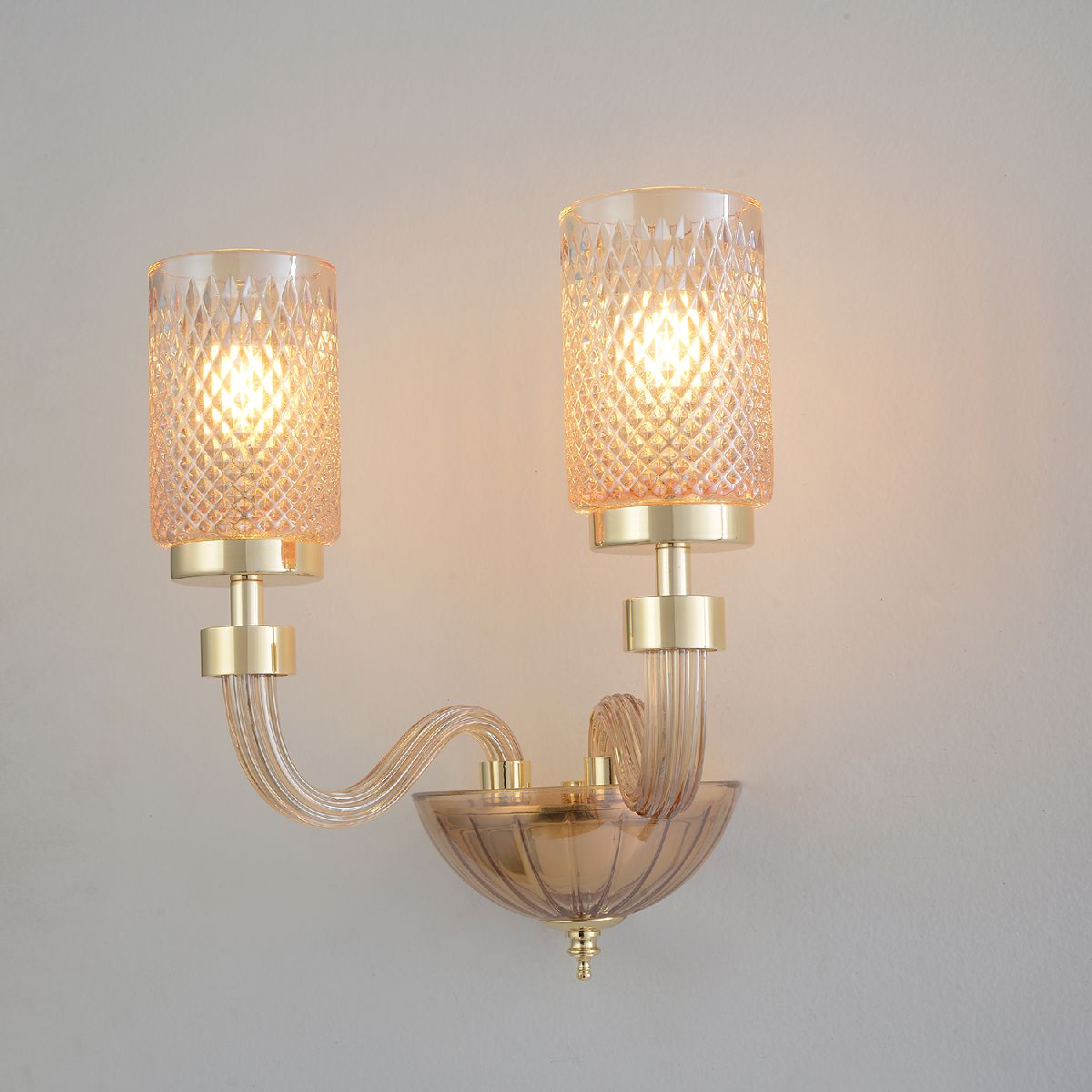 бра crystal lux silvestro ap2 amber