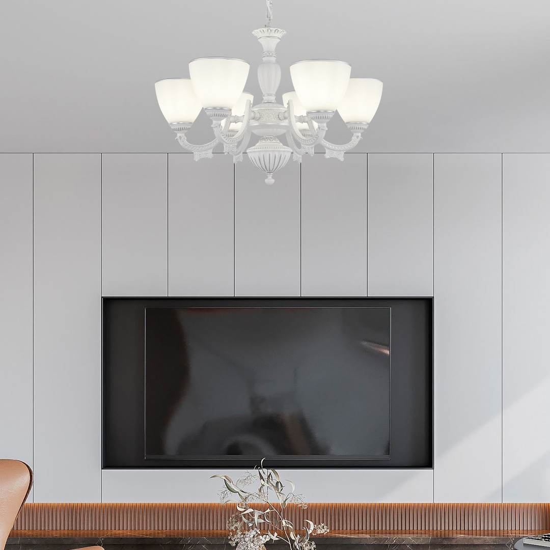 подвесная люстра arte milano 342837/6 wt+sl