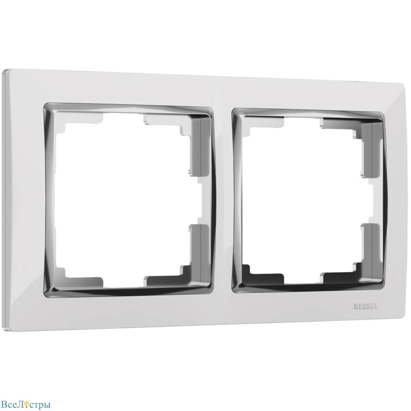 рамка на 2 поста werkel snabb белый/хром w0021901 4690389160721