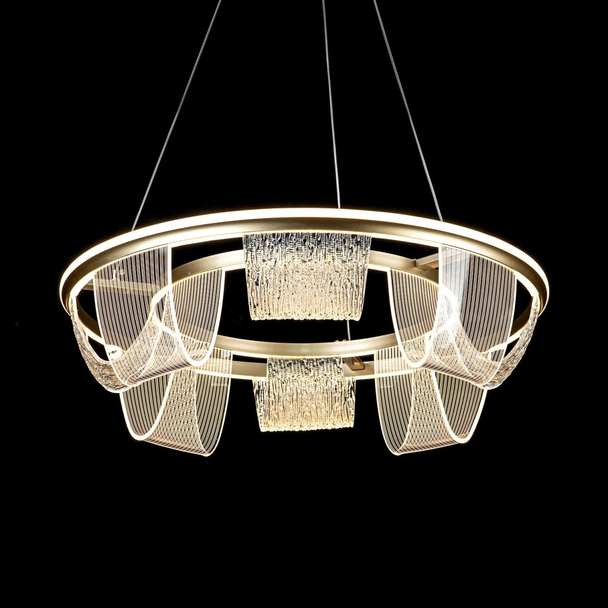 подвесная люстра led4u l7706-630 gd