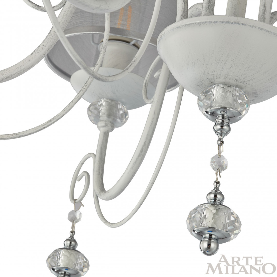 подвесная люстра arte milano 347620/6 wt+sl