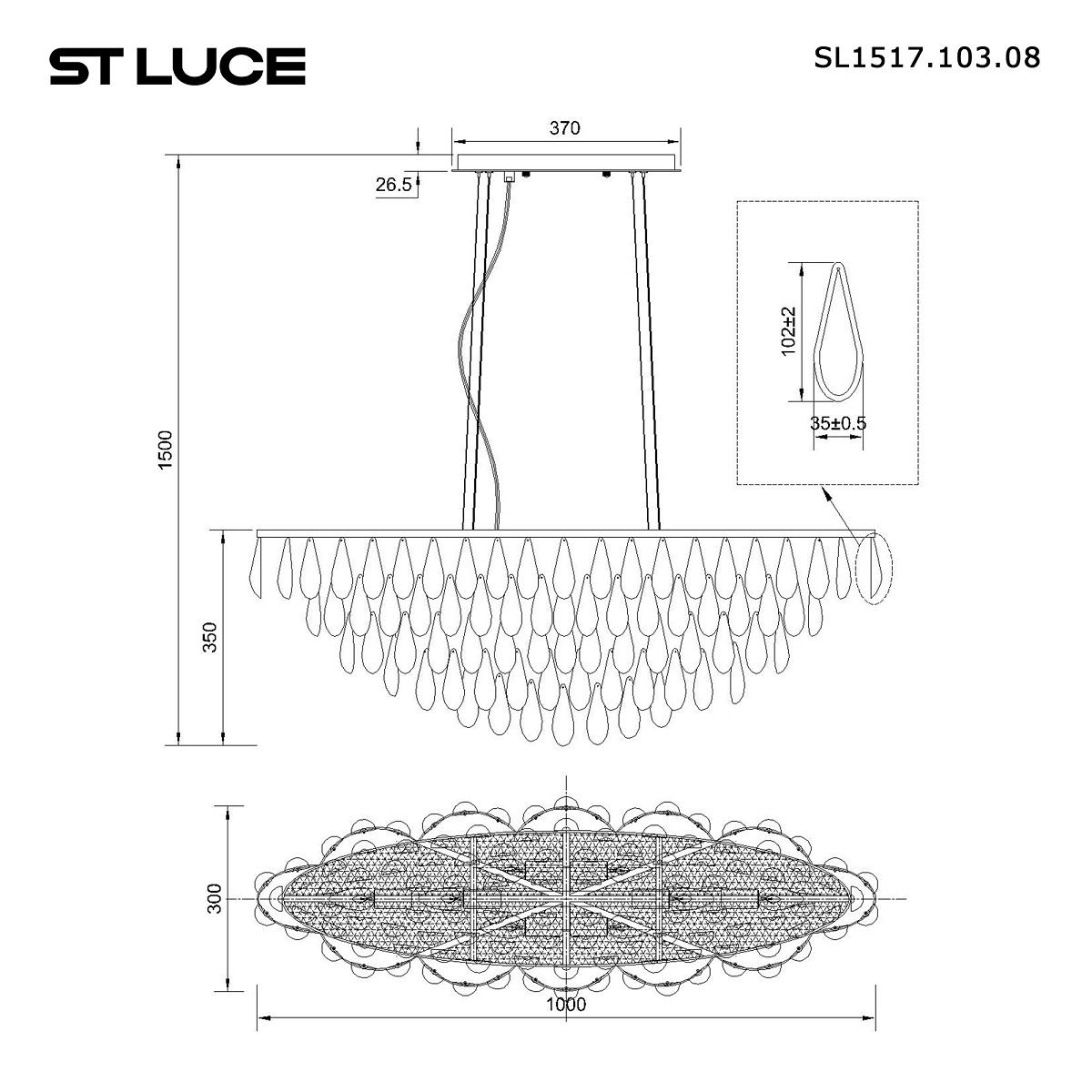 подвесной светильник st luce faenza sl1517.103.08