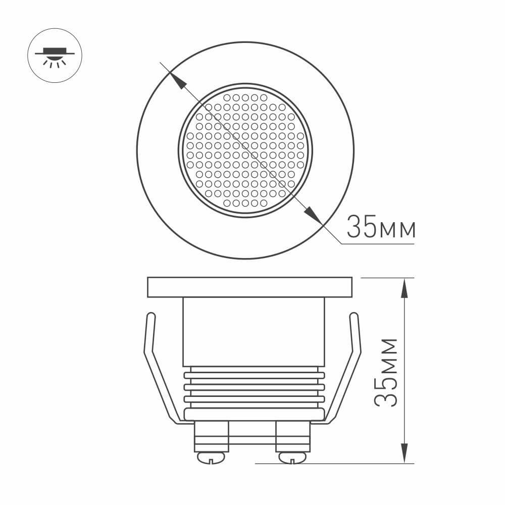 мебельный светильник arlight ltm-r35wh 1w day white 30deg