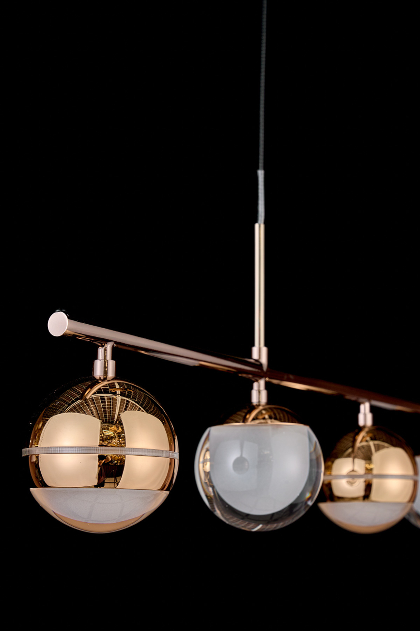 подвесная люстра lilith le7709/5l black chrome/gold