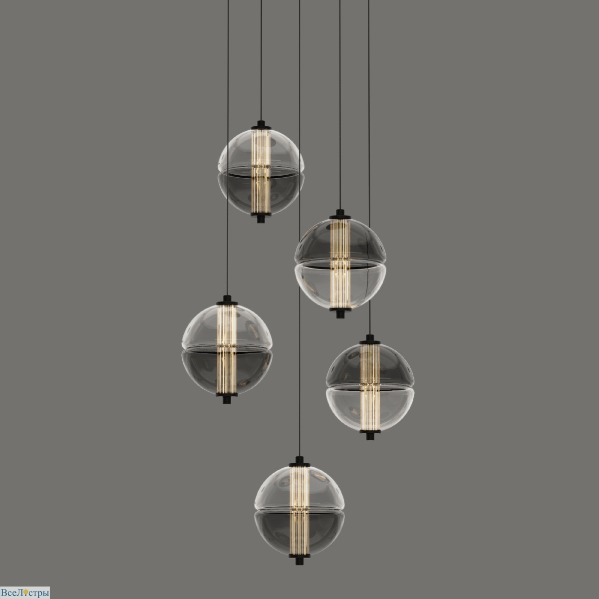 каскадная люстра delight collection md24022079-5a black/smoky
