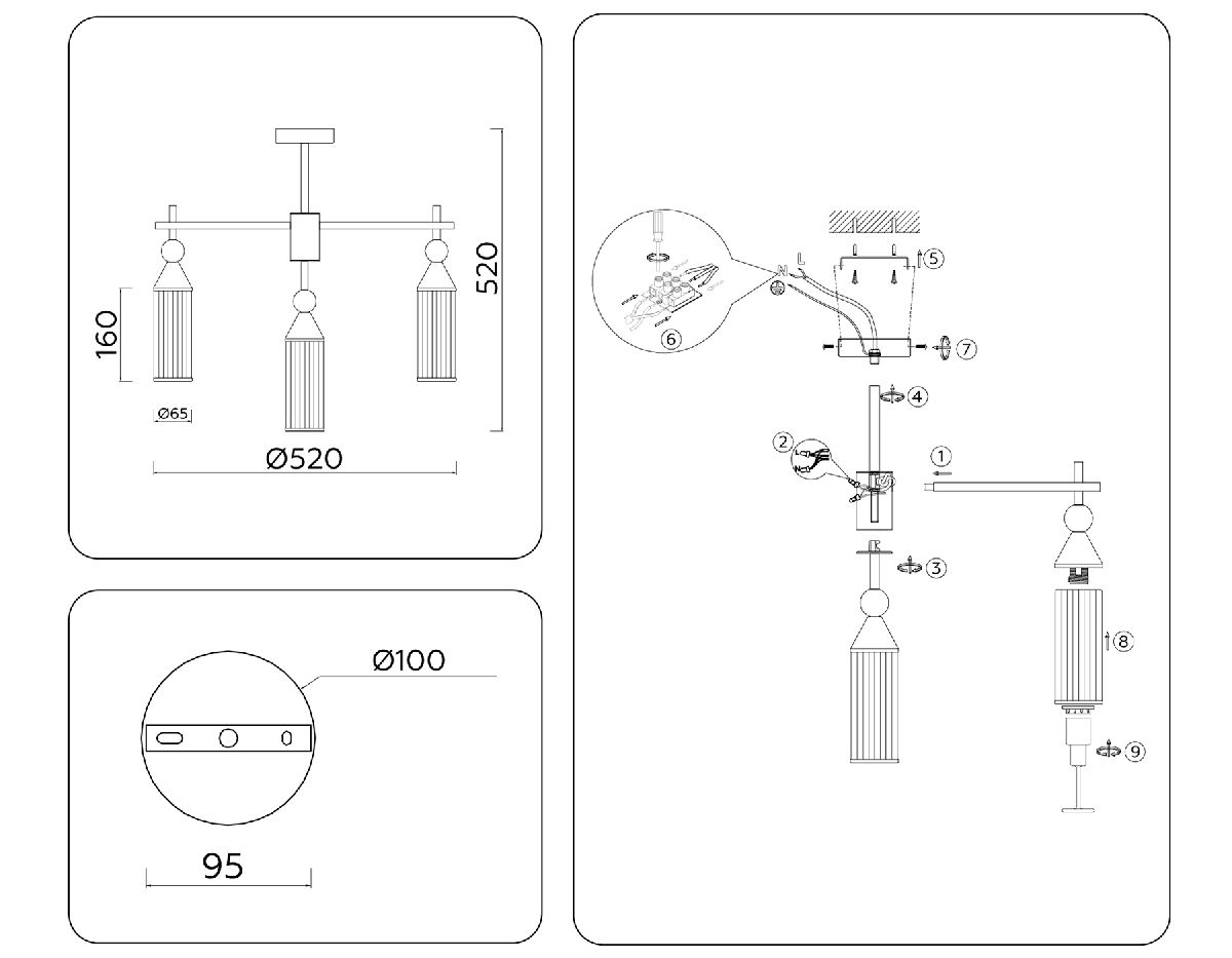 люстра на штанге ambrella light high light heigh light lh55256