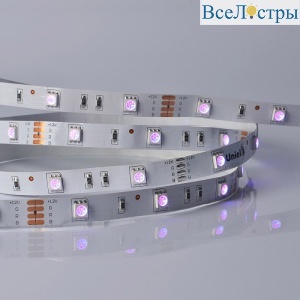 ULS-M22-5050-30LED/m-10mm-IP20-DC12V-7,2W/m-5M-RGB PROFI катушка в герметичной упаковке