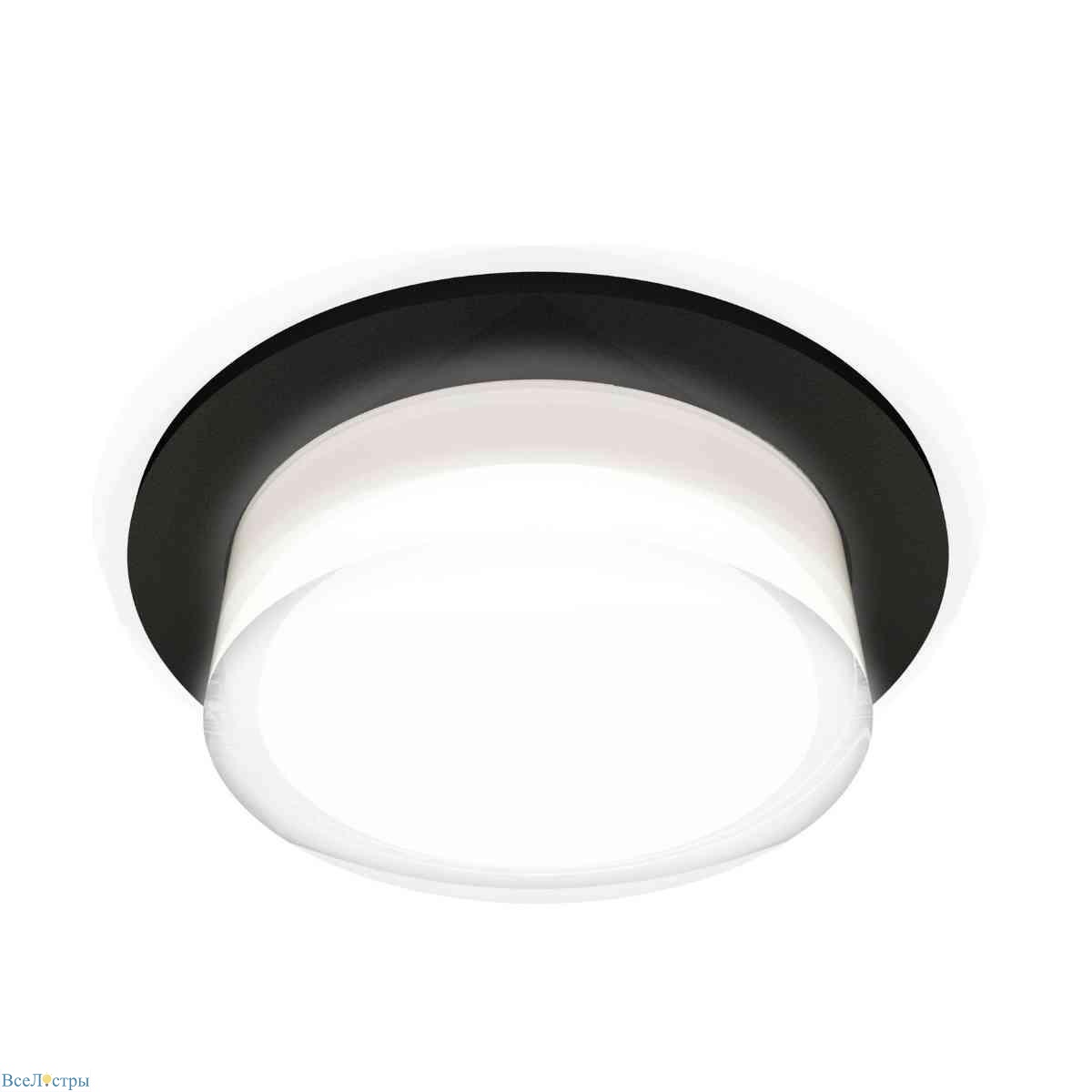 комплект встраиваемого светильника ambrella light techno spot xc7622043 sbk/fr/cl черный песок/белый матовый/прозрачный (c7622, n7160)