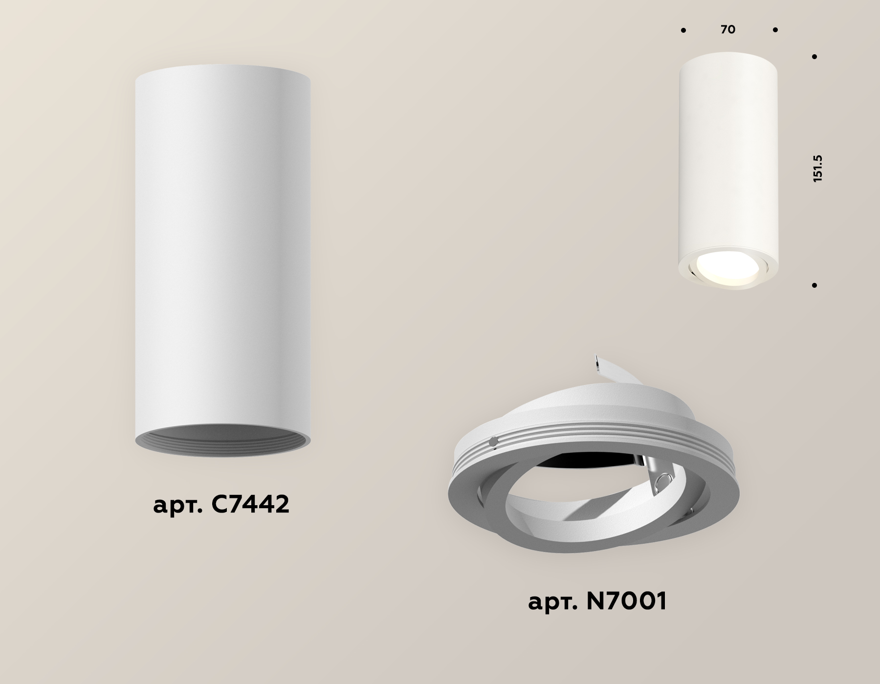 накладной поворотный светильник ambrella light techno xs7442001 (c7442, n7001)
