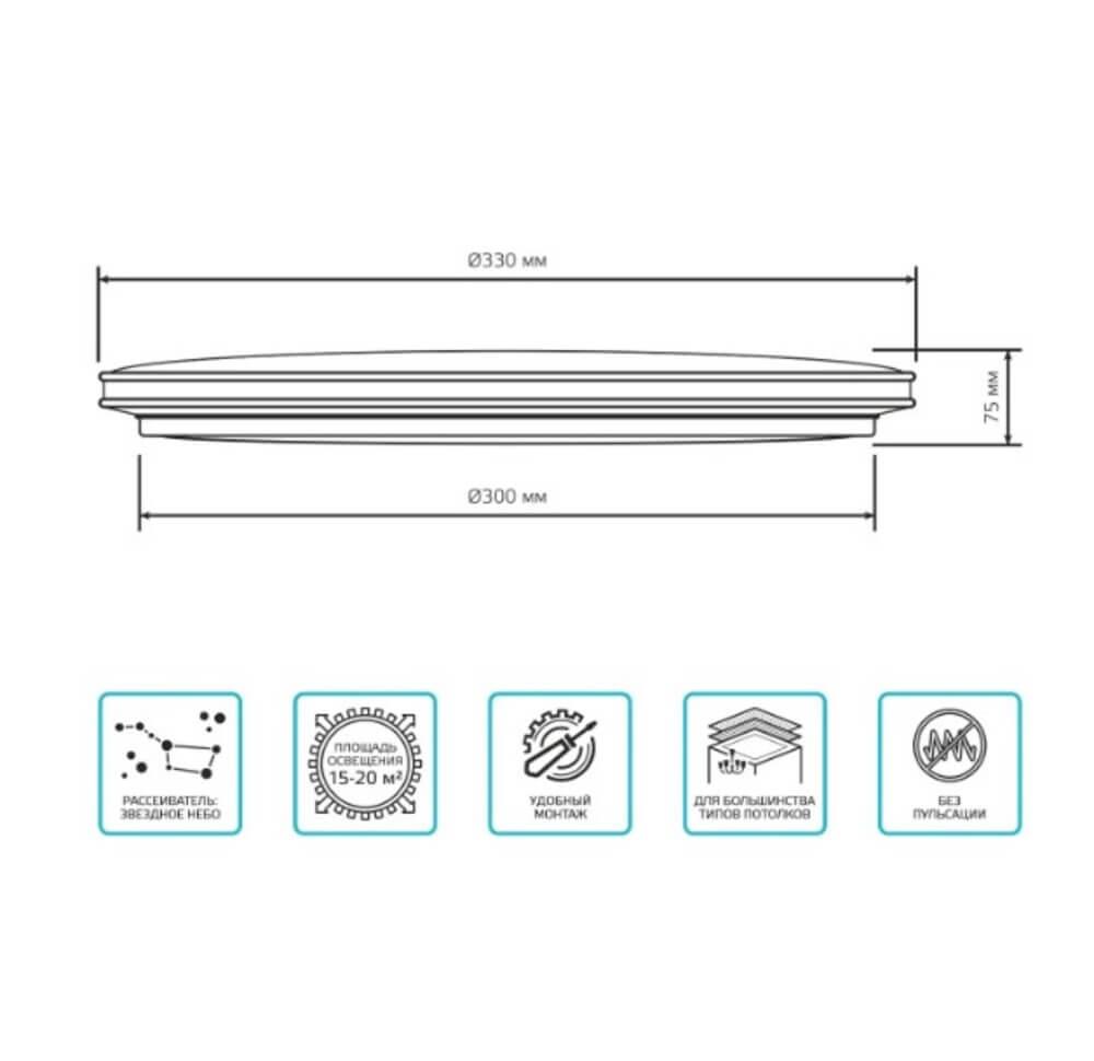 настенно-потолочный светильник gauss basic space line 995440224