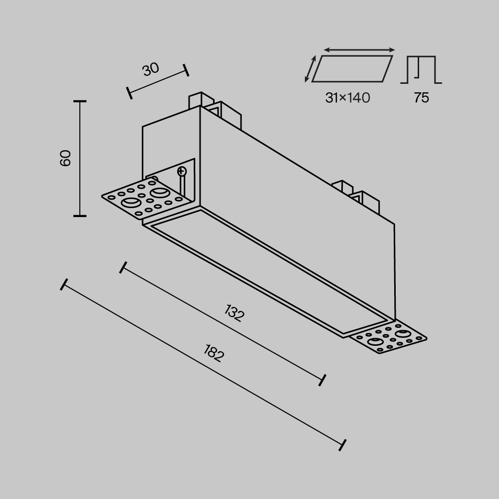 встраиваемый светильник maytoni basis dl066-12w3-6k-trs-w