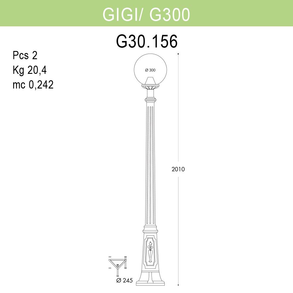уличный фонарь fumagalli gigi/g300 g30.156.000.bxe27