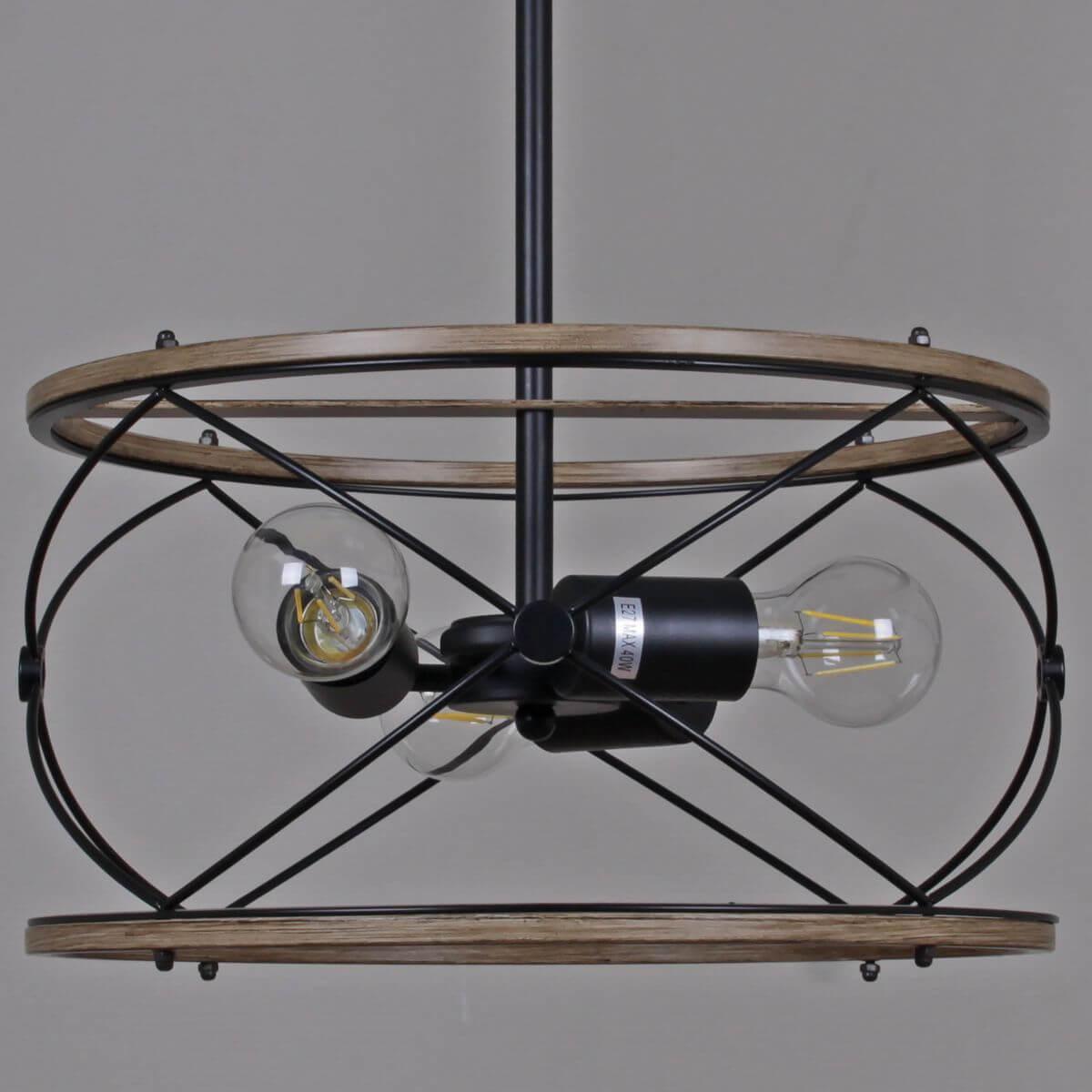 подвесная люстра illumico il1008-3p-05 bk wood