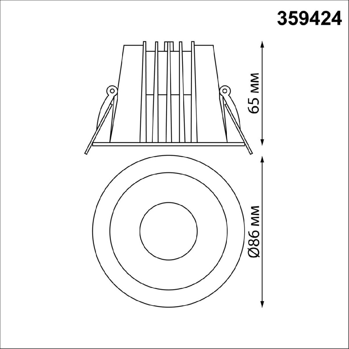 встраиваемый светильник novotech lang 359424