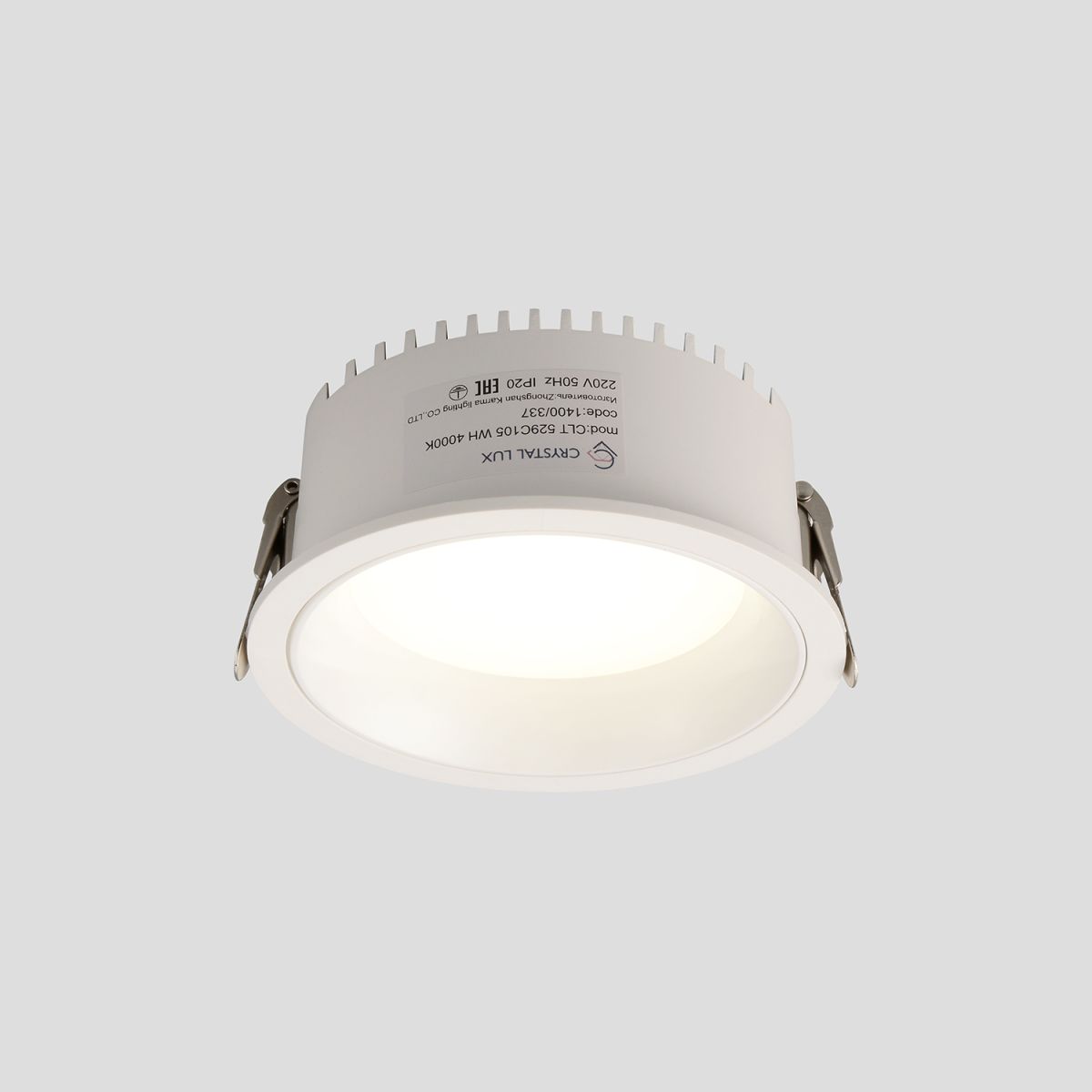 встраиваемый светильник crystal lux clt 529c105 wh 4000k