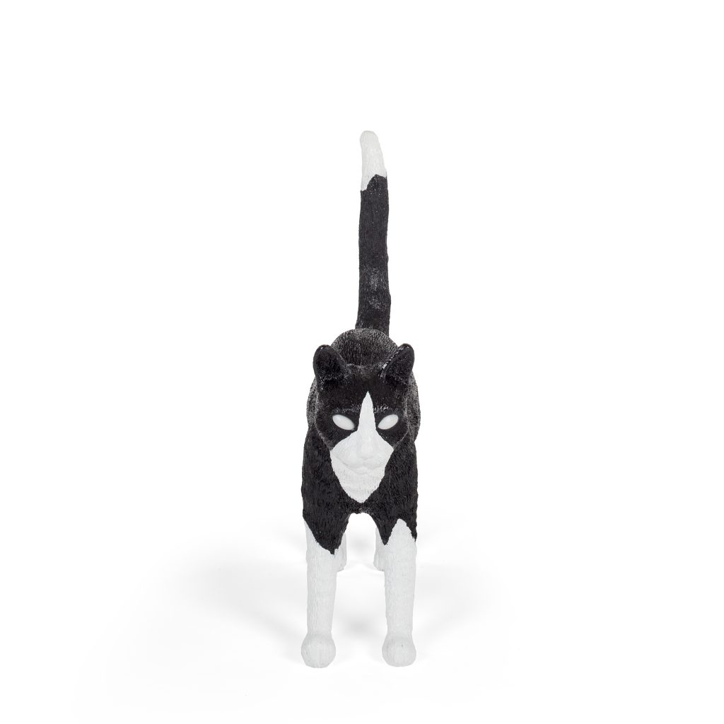 настольная лампа jobby the cat black and white seletti