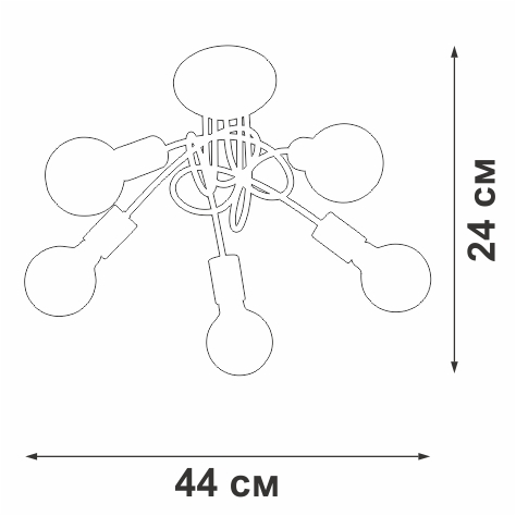 потолочная люстра vitaluce v3727-0/5pl