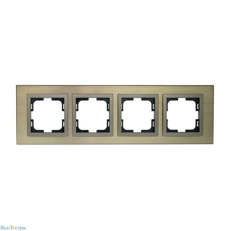 рамка 4-постовая mono electric style aluminium бронза 107-810000-163