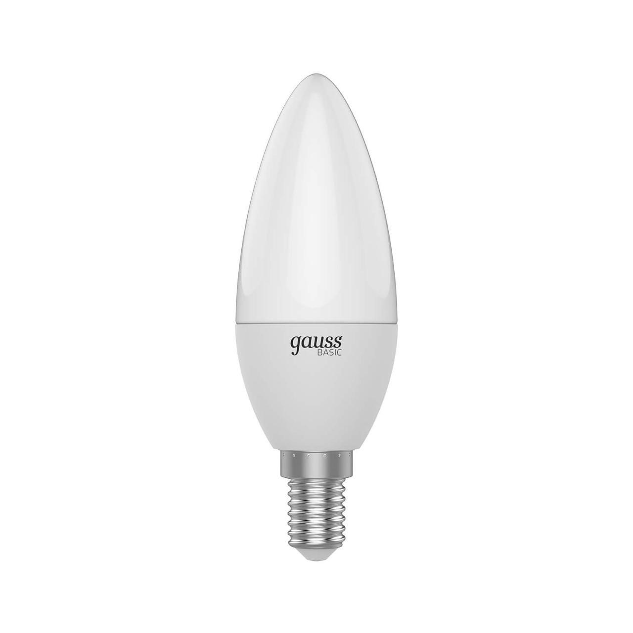 лампа светодиодная gauss e14 5,5w 3000к матовая 1033116