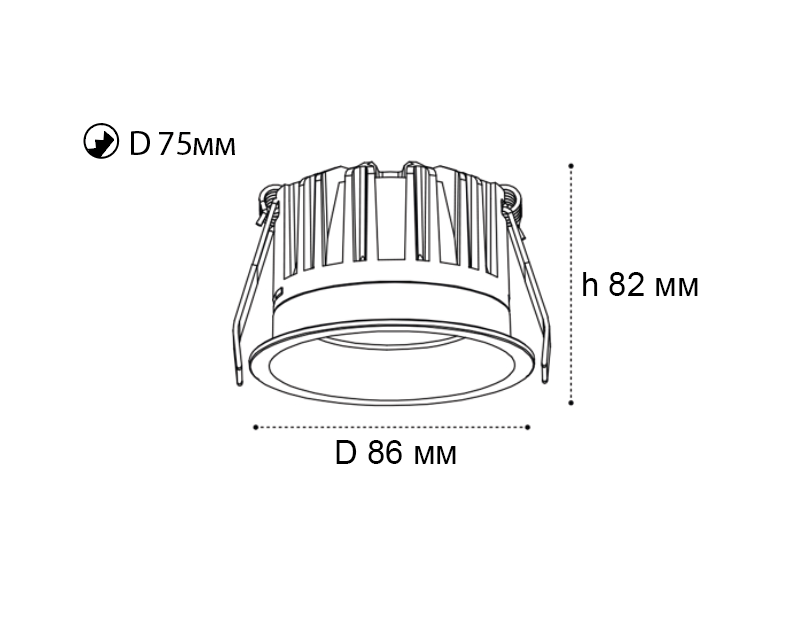 встраиваемый светильник italline it06-6038 white 4000k