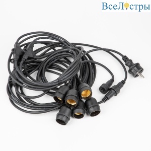 UDL-K230 6/E27/5M IP54 BLACK BELT-LIGHT GREENHOUSE