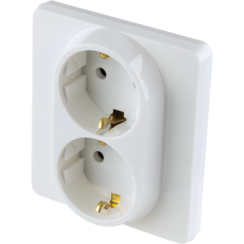 розетка двойная с/з legrand inspiria 673750