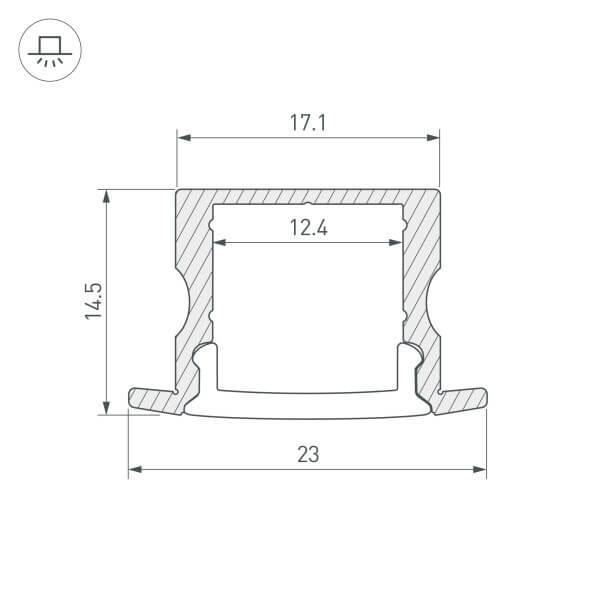 профиль arlight arh-line-2315-f-2000 anod 036327