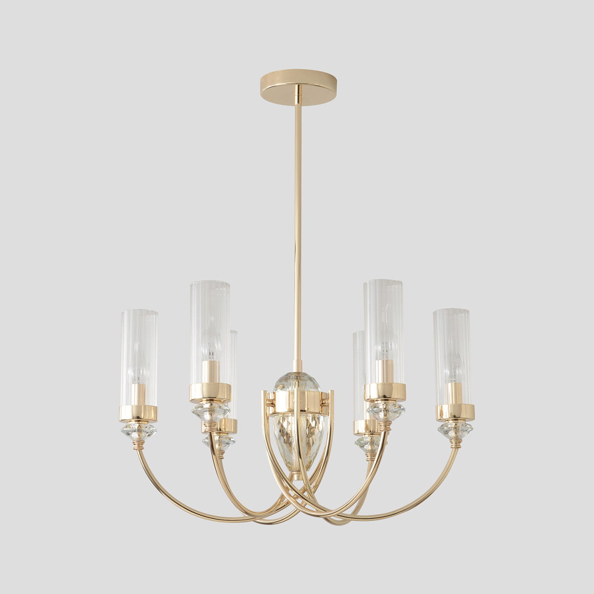 люстра на штанге crystal lux secret sp6 gold