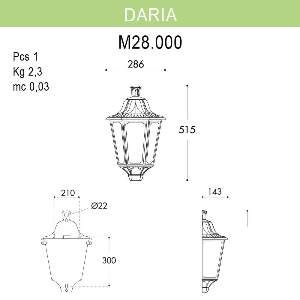 уличный настенный светильник fumagalli daria m28.000.000.bxe27