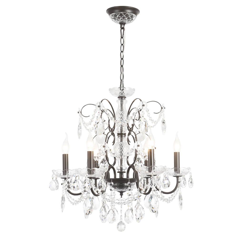 подвесная люстра crystal lux odelis sp6 brown