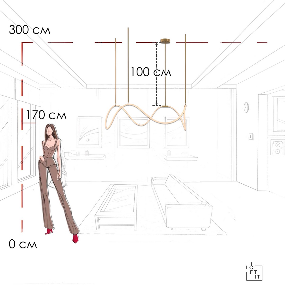 подвесной светильник loft it thread 10388p/c brass