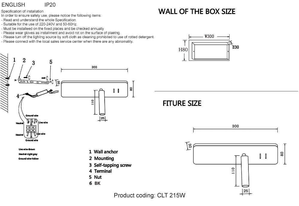 настенный светильник crystal lux clt 215w bl