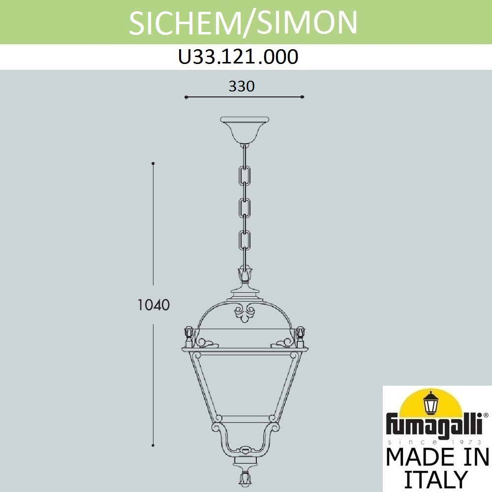 подвесной уличный светильник fumagalli simon u33.121.000.ayh27