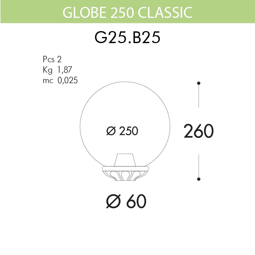 уличный светильник fumagalli globe 250 classic g25.b25.000.bze27